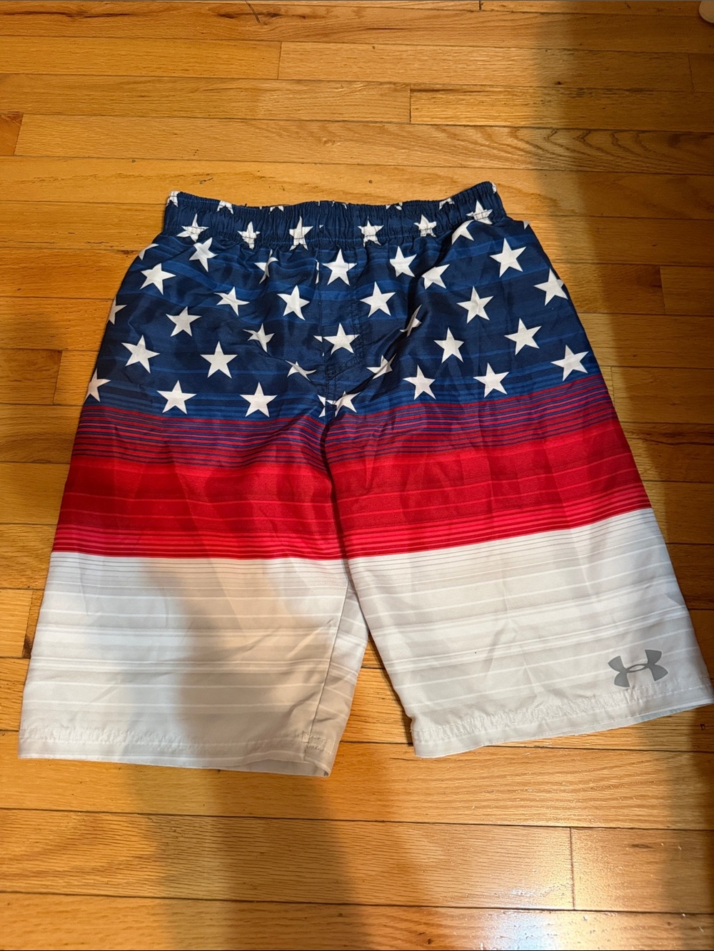 Under Armour Men’s Patriotic Star Stripe Athletic Shorts - Blue, Red, White